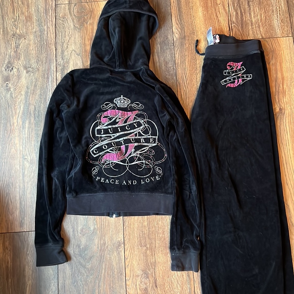 Vintage Black Juicy Couture Velour Set